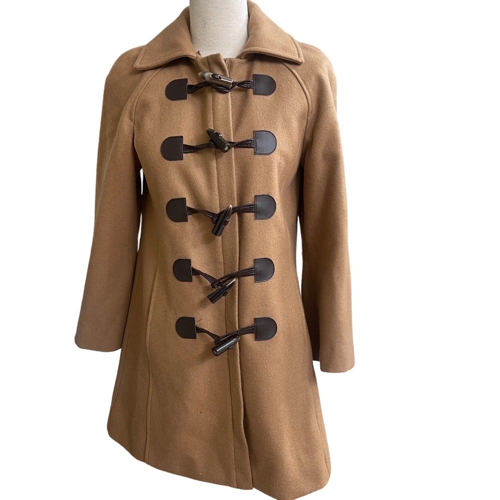 Elevenses anthropologie Women Camel‎ Toggle Coat Wool Blend Sz 0 coat wool blend